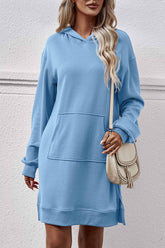 Midi Hoodie Dress with Pocket Slit InsStreet